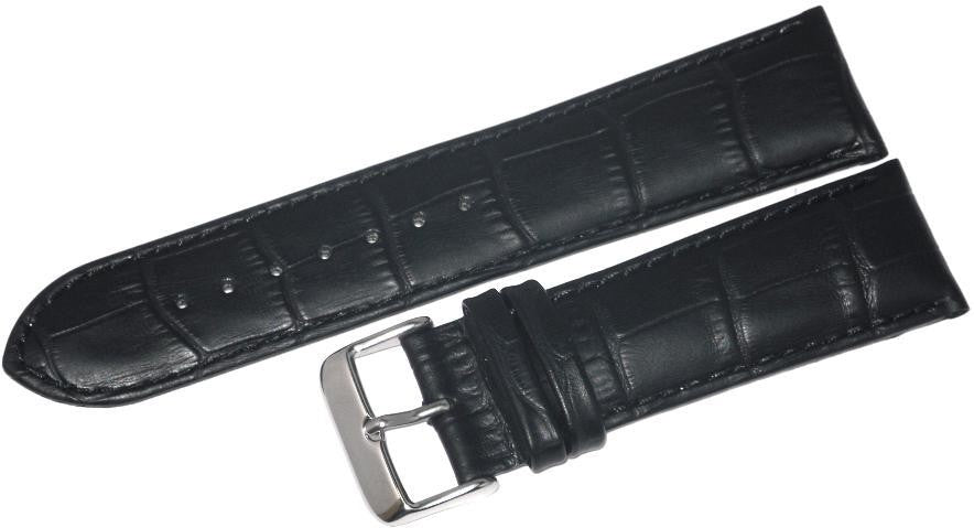 Watch Band Black Genuine Leather Alligator Grains Padded 16MM XXL Best Quality