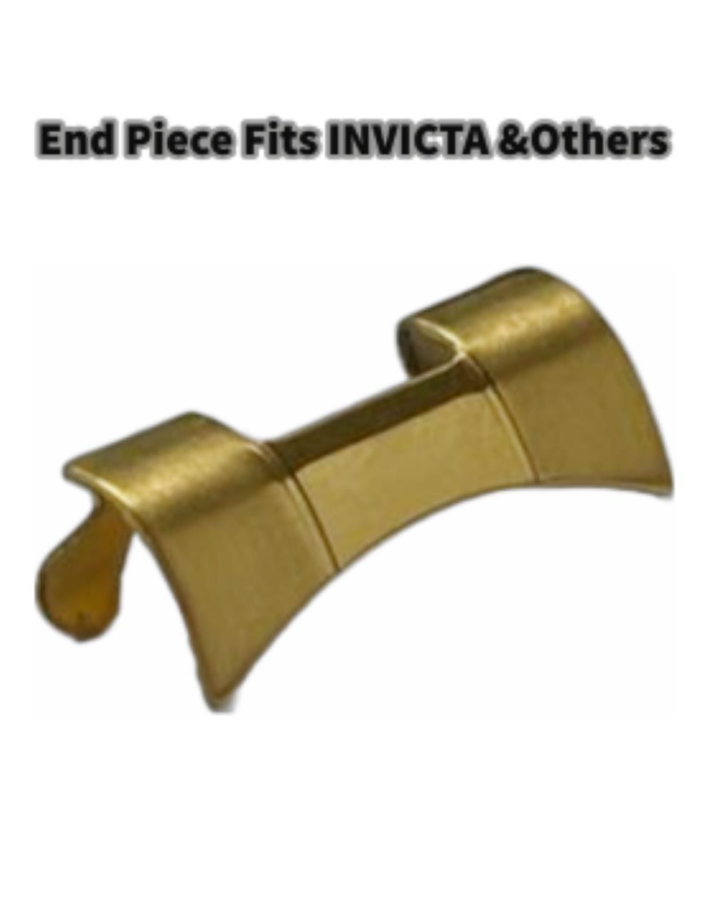 Watch Band END PIECE Curved Gold FITS to INVICTA & Others (20mm-26mm)