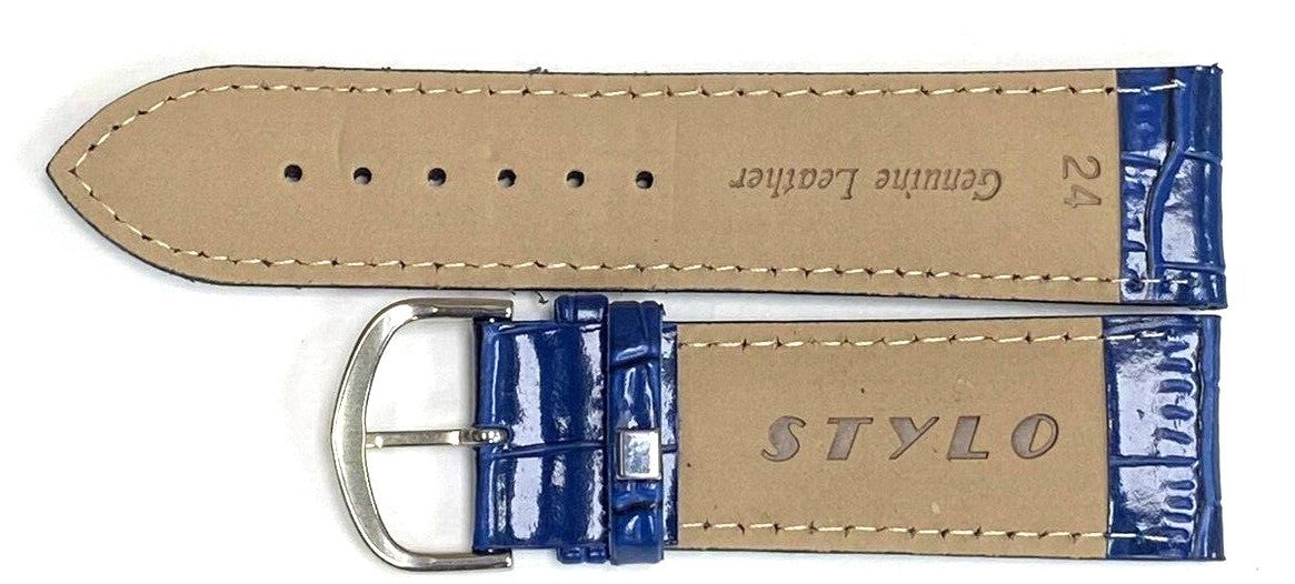 Watch Bands Stitched Alligator Grain Padded Genuine Leather Of Size 22MM,24MM