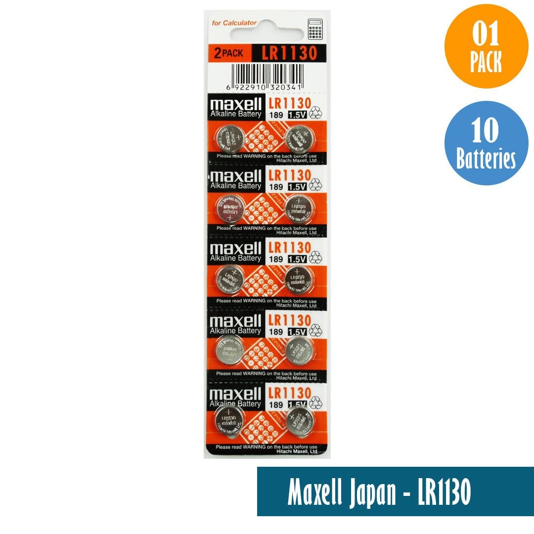 Maxell Japan - LR1130 (189) Watch Batteries Single Pack of 10 Batteries