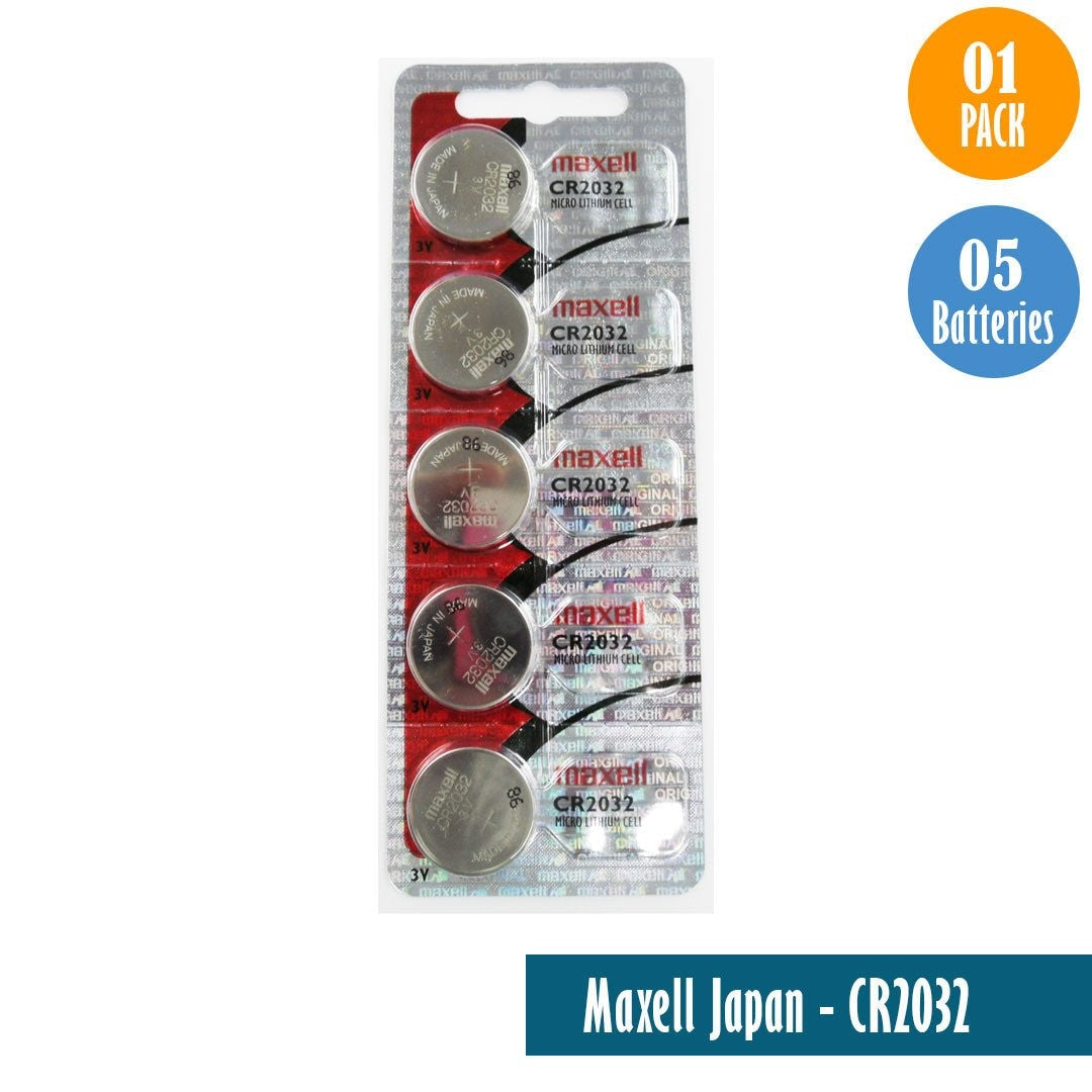 Maxell Japan - CR2032 Watch Batteries Single Pack of 5 Batteries