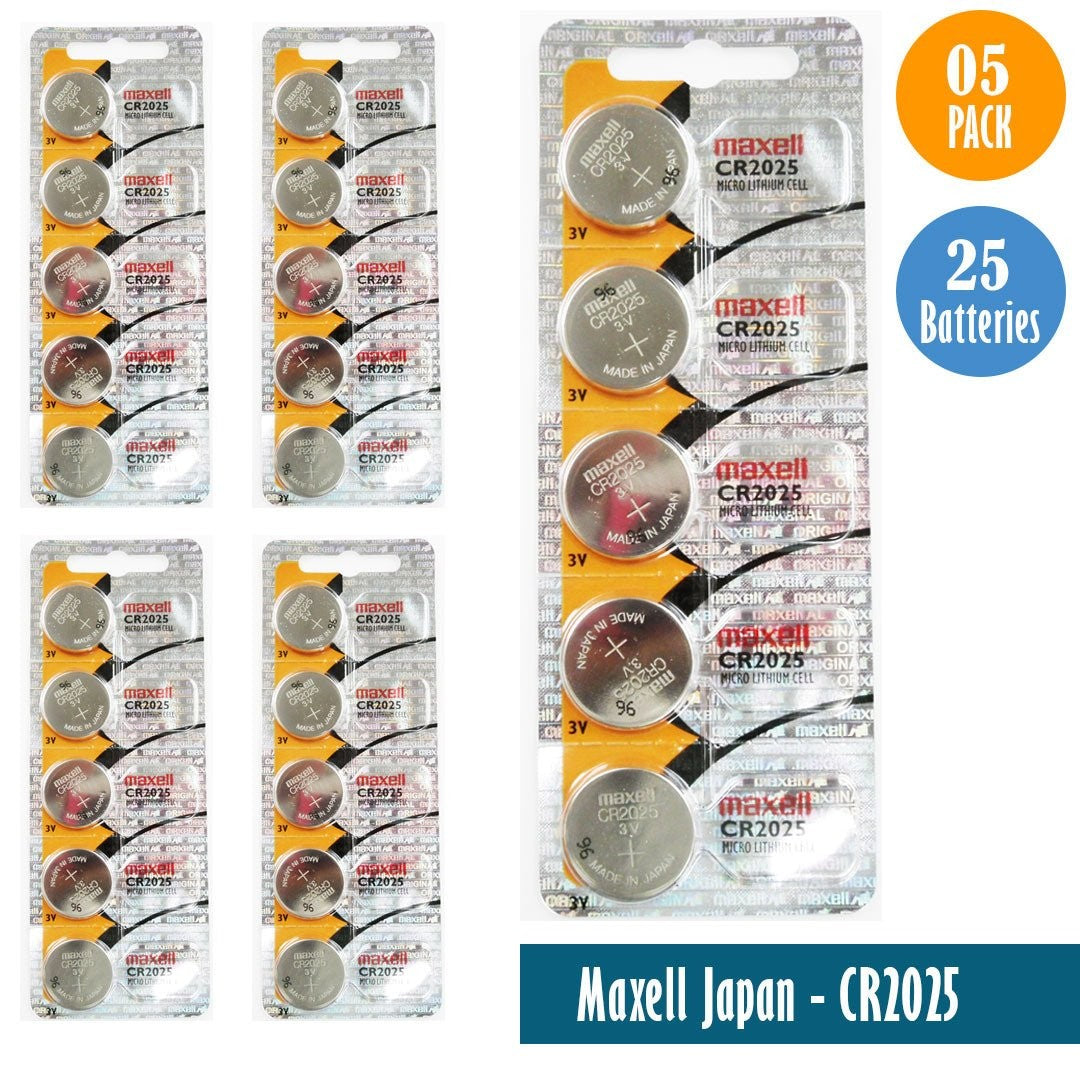 Maxell Japan - CR2025 Watch Batteries Single Pack of 5 Batteries