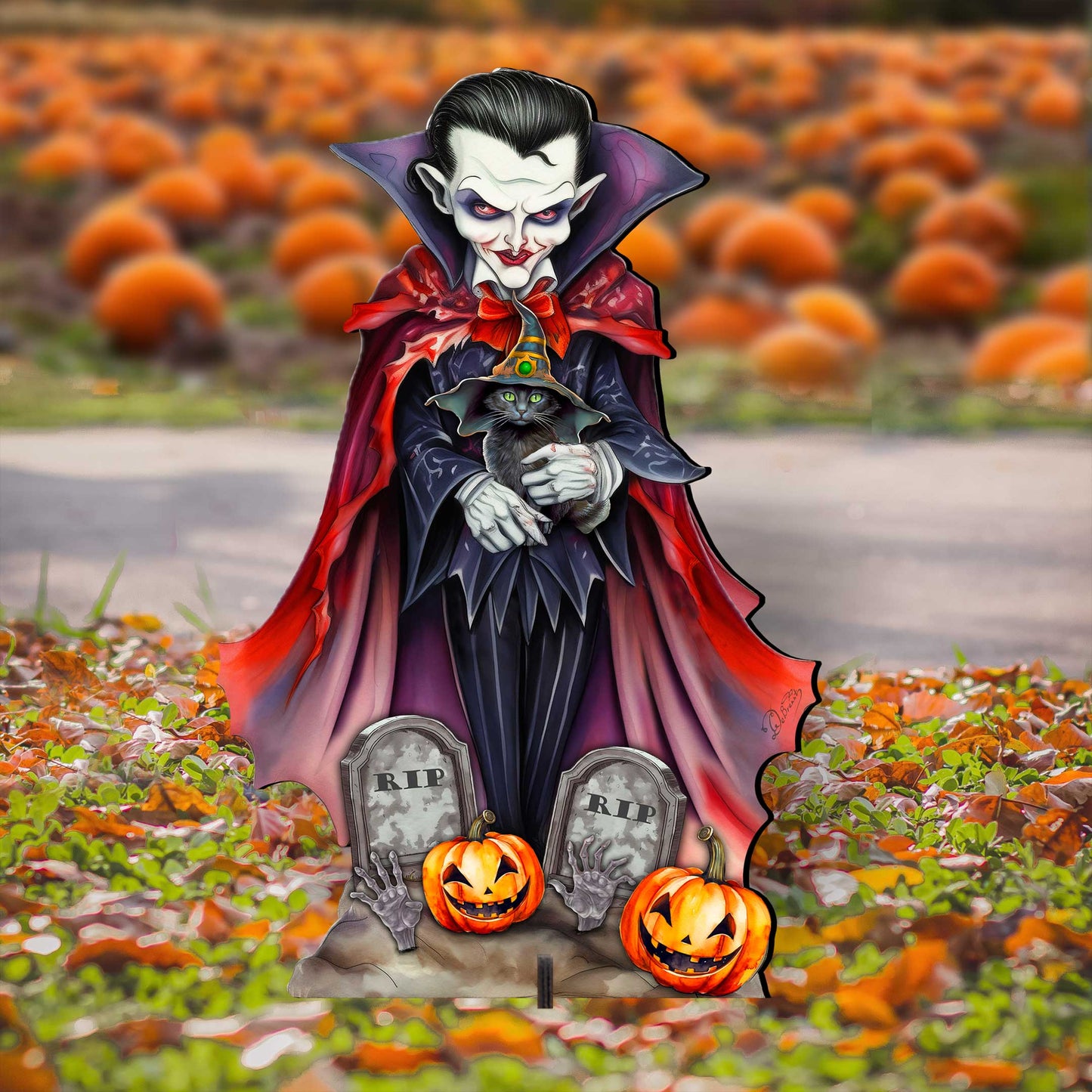 Dracula Freestanding Outdoor Yard Decor by G. Debrekht - Halloween Decor- 8652822F