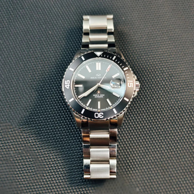 Seagull Ocean Series Stainless Steel Watch Men Business Watch Automatic Mechanical Watch 20Bar Waterproof Diving Diver Watch 523