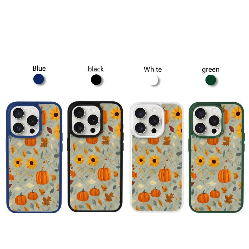 Autumn Pumpkin and Sunflower Phone Case, Harvest Thanksgiving Style for iPhone 16 15 14 13 12 11 Plus Mini Pro Max