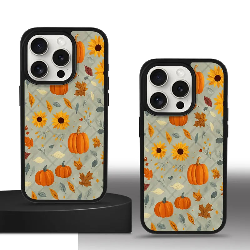 Autumn Pumpkin and Sunflower Phone Case, Harvest Thanksgiving Style for iPhone 16 15 14 13 12 11 Plus Mini Pro Max
