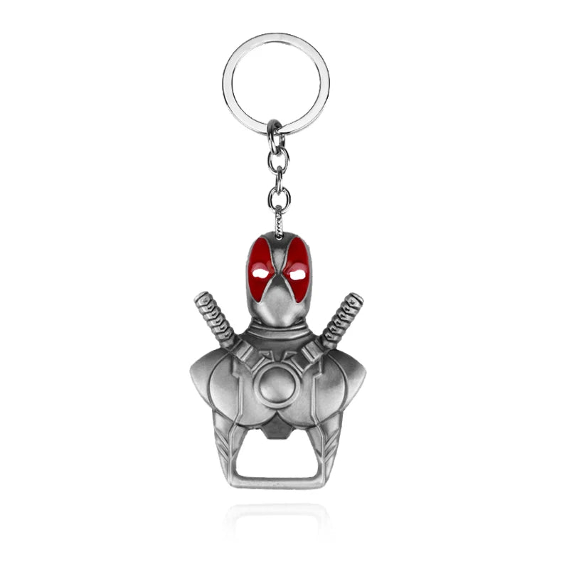 Movie Deadpool Bottle Opener Keychain Deadpool Mask Pendant Keyring for Men Gifts Accessories