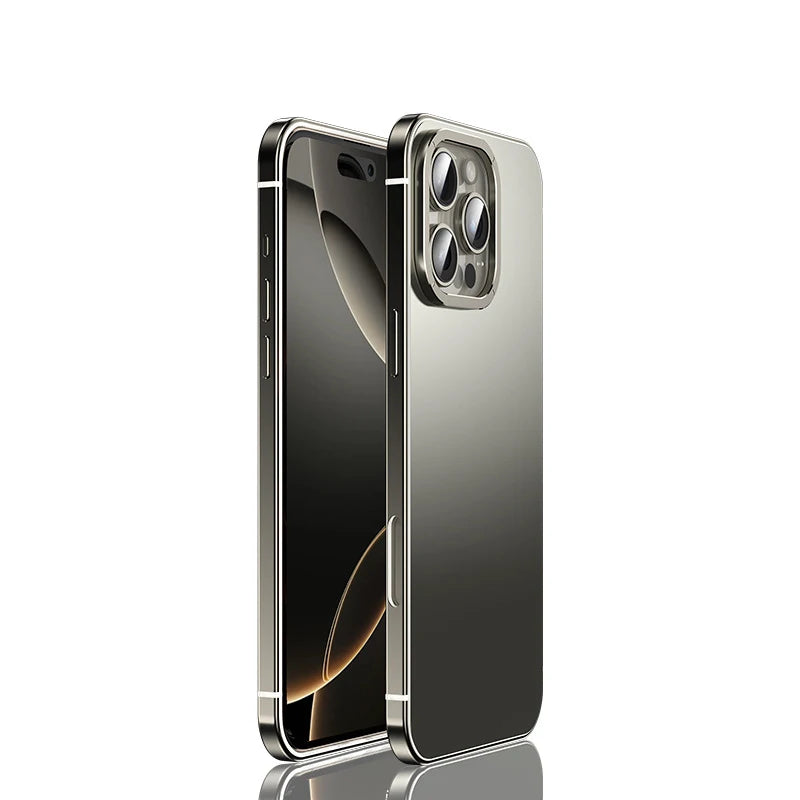Metal stainless steel Case for iPhone 15 16 Pro Max Camera Protective Case iphone Original Color ultrathin Phone Back Cover