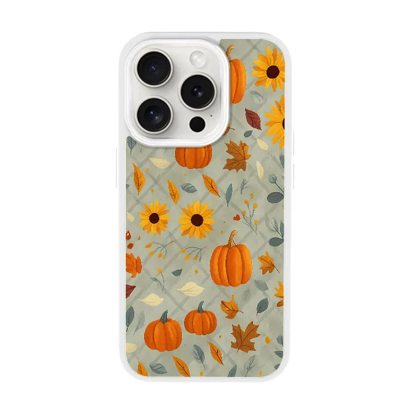Autumn Pumpkin and Sunflower Phone Case, Harvest Thanksgiving Style for iPhone 16 15 14 13 12 11 Plus Mini Pro Max
