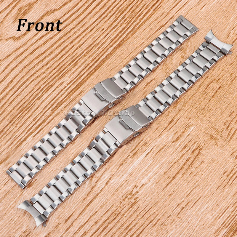 22mm Stainless Steel Strap for Rolex for Seiko Curved End Flat Warch Band Metal Sport Bracelet Universal Replacement Wristband