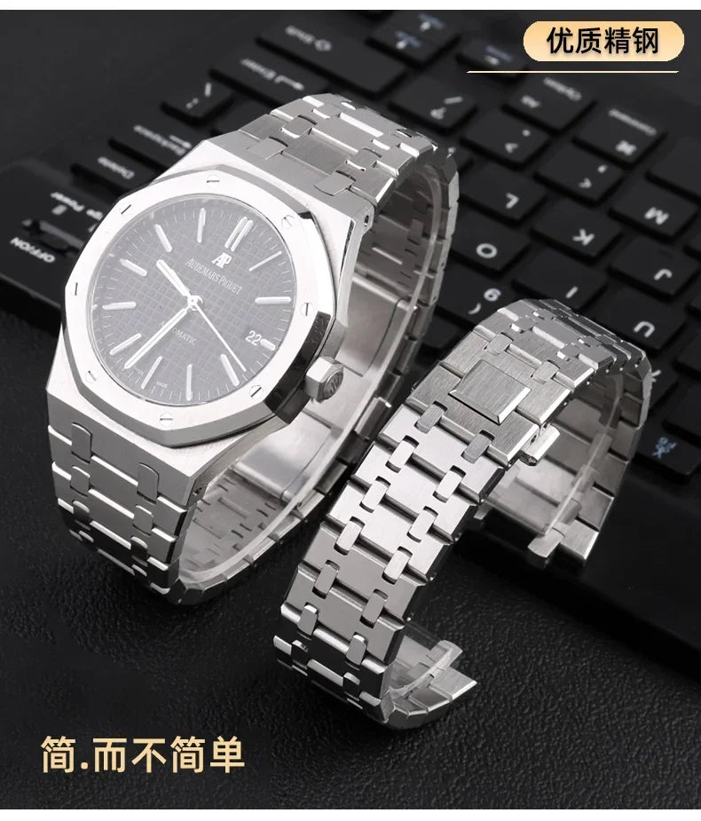 26mm 316L Stainless Steel Bracelet For AP 15400 Audemars Piguet Royal Oak GA2100 2110 Strap Men Watch Band