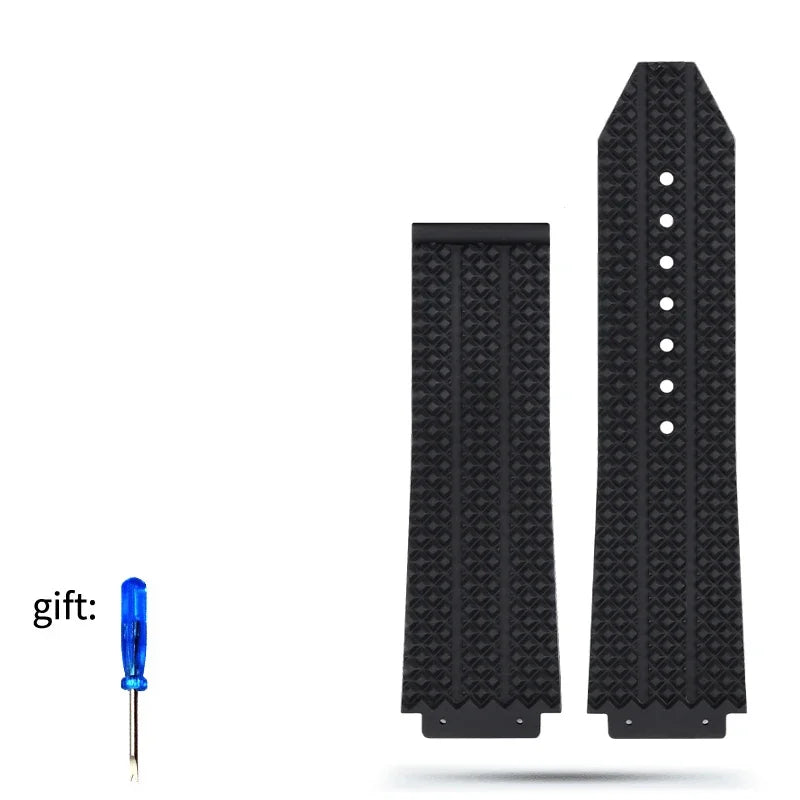 Watchband for HUBLOT BIG BANG Silicone 26*19mm Waterproof Men's Watch Strap Chain Watch Accessories Rubber Bracelet Wristband