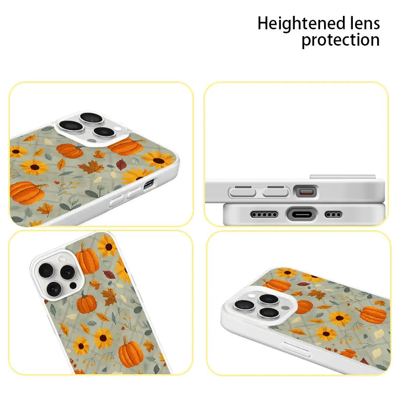 Autumn Pumpkin and Sunflower Phone Case, Harvest Thanksgiving Style for iPhone 16 15 14 13 12 11 Plus Mini Pro Max