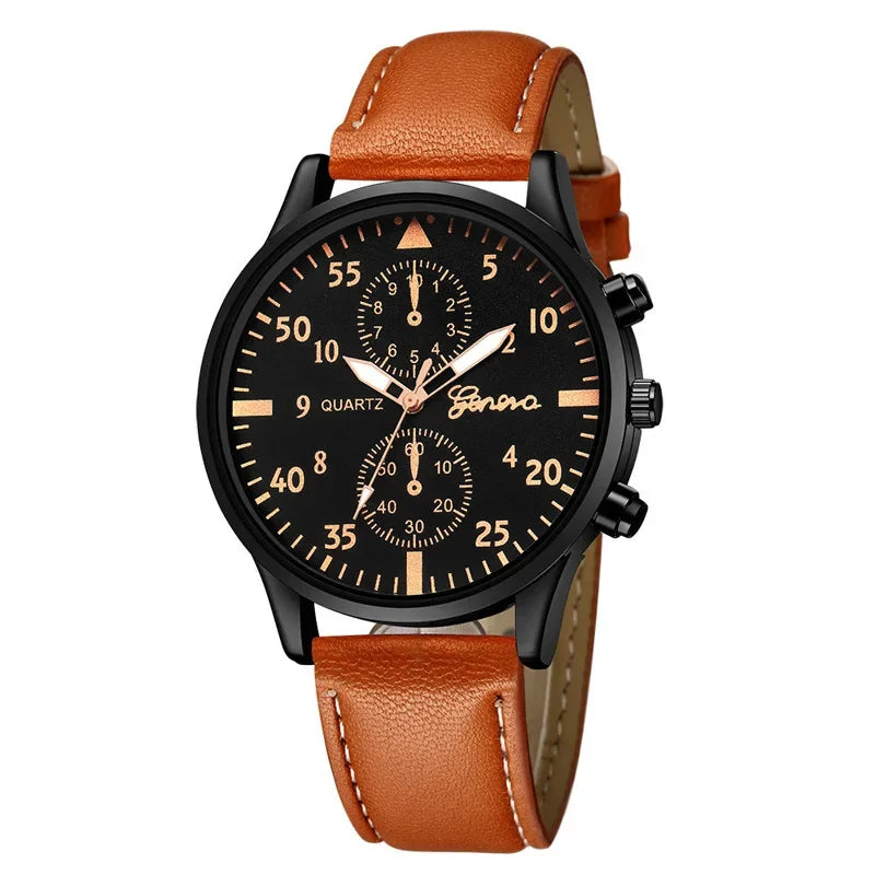 Watches for Men Reloj Hombre Fashion Retro Business Hand Watch Leather Watches Quartz Wristwatch Clock Gift Relogios Masculino
