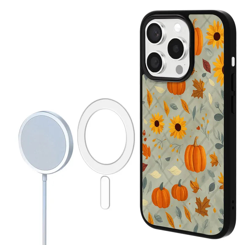 Autumn Pumpkin and Sunflower Phone Case, Harvest Thanksgiving Style for iPhone 16 15 14 13 12 11 Plus Mini Pro Max
