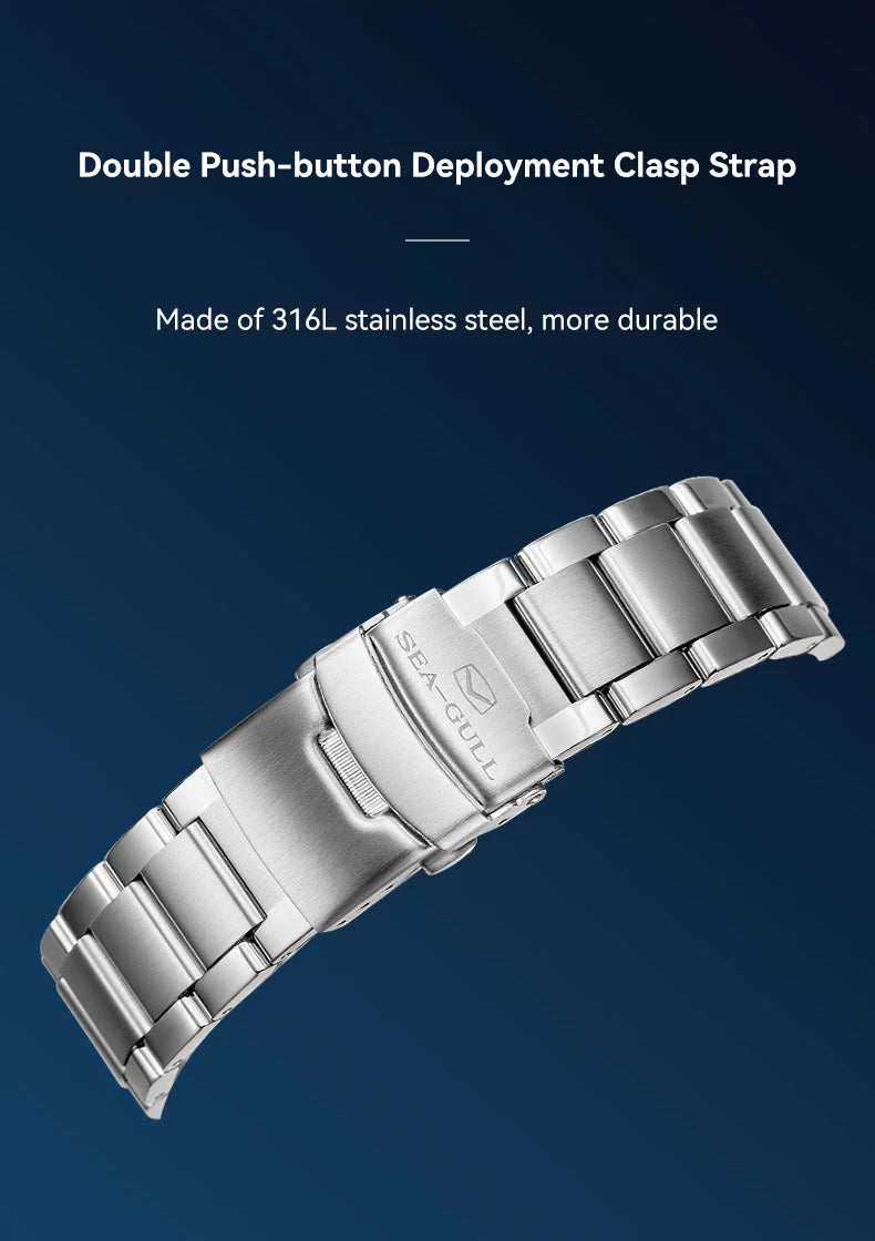 Seagull Ocean Series Stainless Steel Watch Men Business Watch Automatic Mechanical Watch 20Bar Waterproof Diving Diver Watch 523