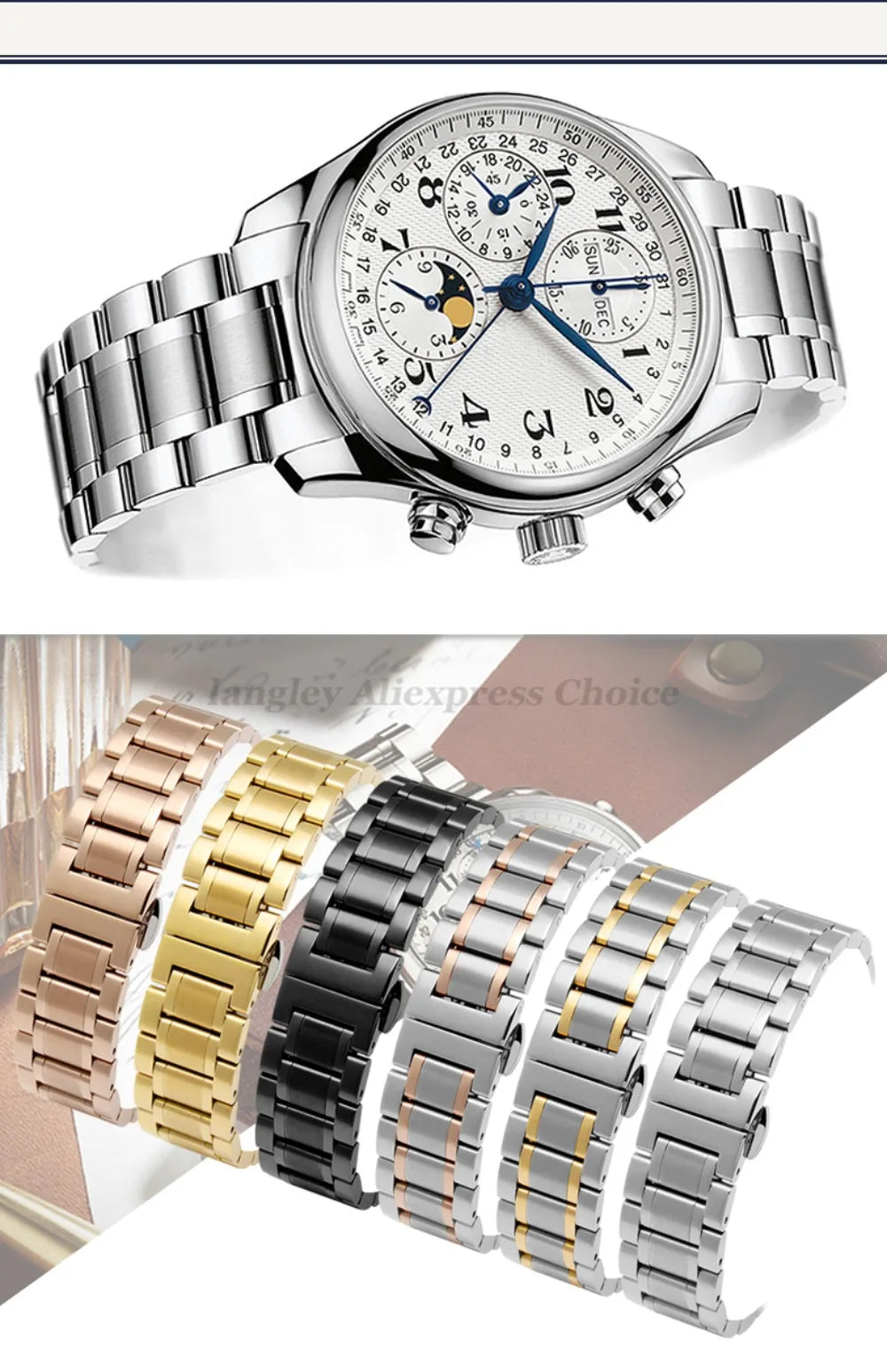 12-30 mm Big Size Stainless Steel Watch Band 14/15/16/17/18/19/20/21/22/23/24/26/28 mm Width Watches Strap Bracelet Replacement