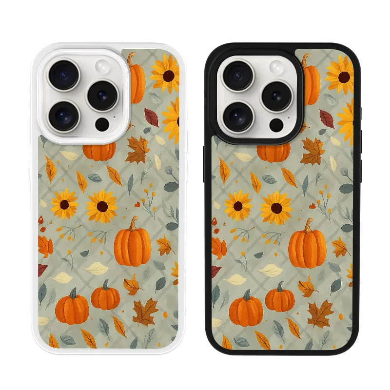 Autumn Pumpkin and Sunflower Phone Case, Harvest Thanksgiving Style for iPhone 16 15 14 13 12 11 Plus Mini Pro Max