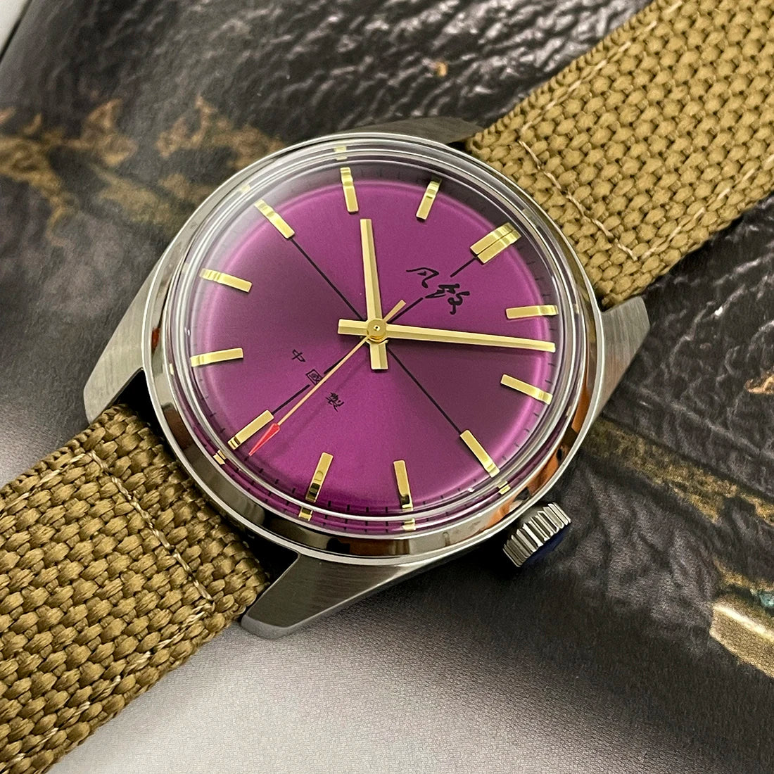 Merkur Watches Vintages CLASSIC CROSS LINE DIAL Original Design Handwind Mechanical Watch for Men Rose Gold Relogio Masculino