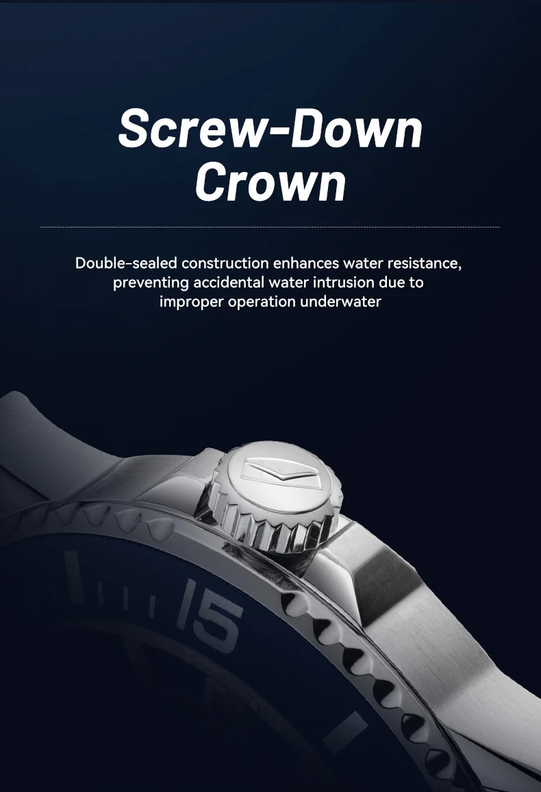 Seagull Ocean Series Stainless Steel Watch Men Business Watch Automatic Mechanical Watch 20Bar Waterproof Diving Diver Watch 523