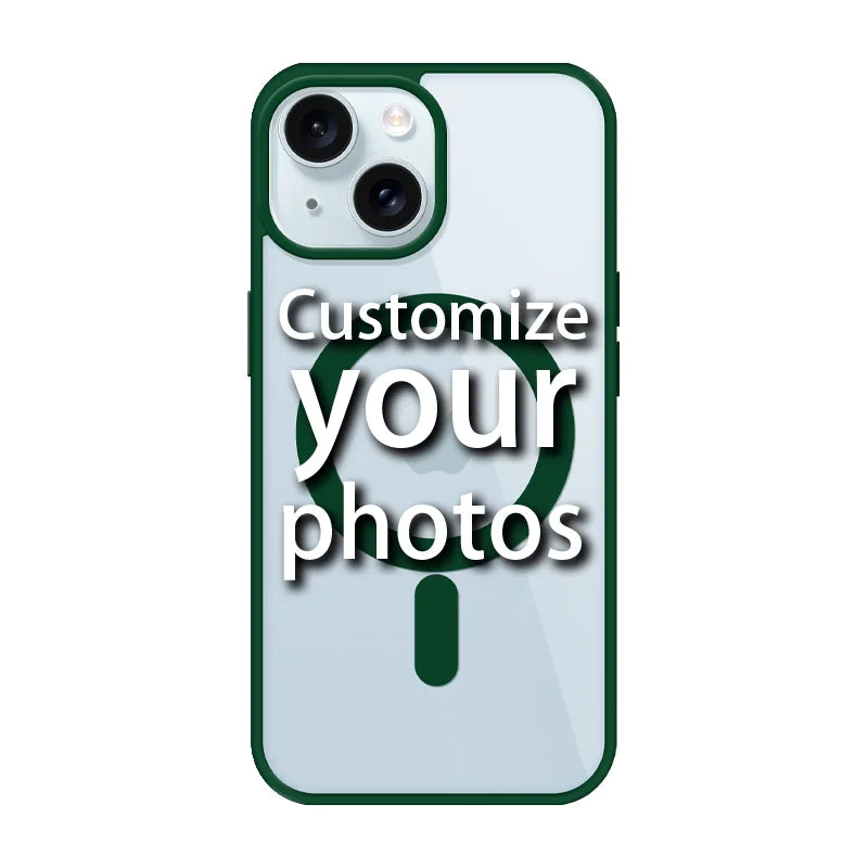 Magnetic Pattern Customized Acrylic Matte Phone Case For iPhone16 15 14 13 12 11 Pro Max XS Shockproof birthday gift surprise