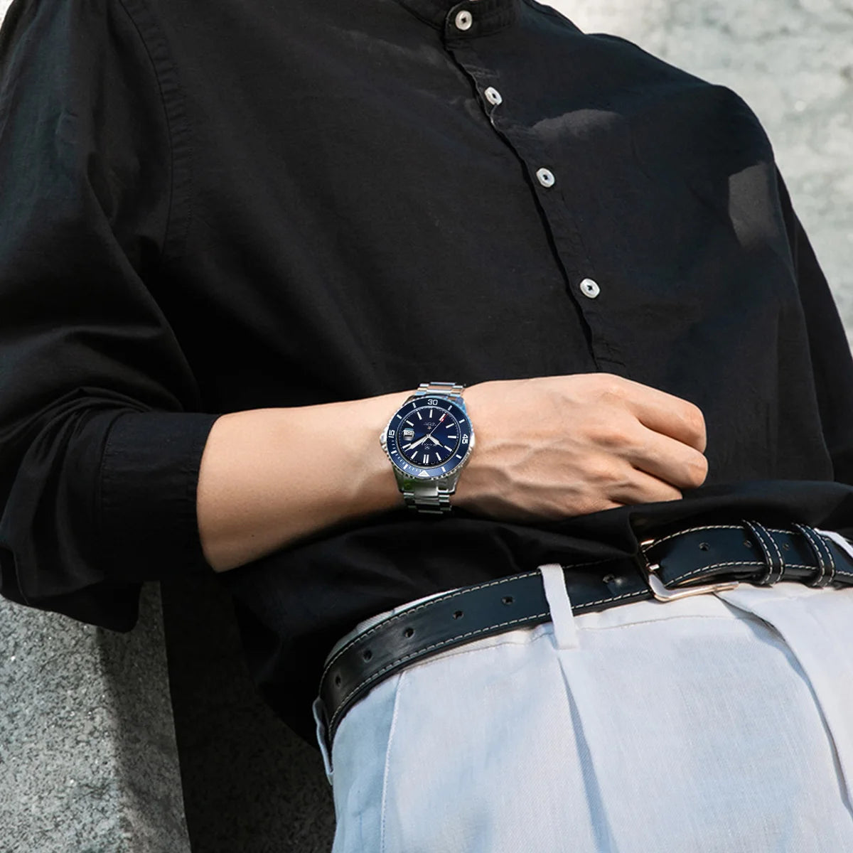 Seagull Ocean Series Stainless Steel Watch Men Business Watch Automatic Mechanical Watch 20Bar Waterproof Diving Diver Watch 523