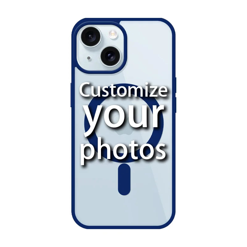 Magnetic Pattern Customized Acrylic Matte Phone Case For iPhone16 15 14 13 12 11 Pro Max XS Shockproof birthday gift surprise
