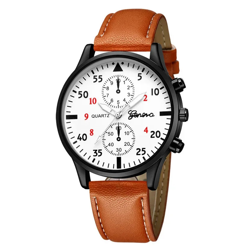 Watches for Men Reloj Hombre Fashion Retro Business Hand Watch Leather Watches Quartz Wristwatch Clock Gift Relogios Masculino