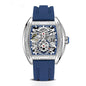 Men's Wine Barrel Type Mechanical Watch Silicone Tape