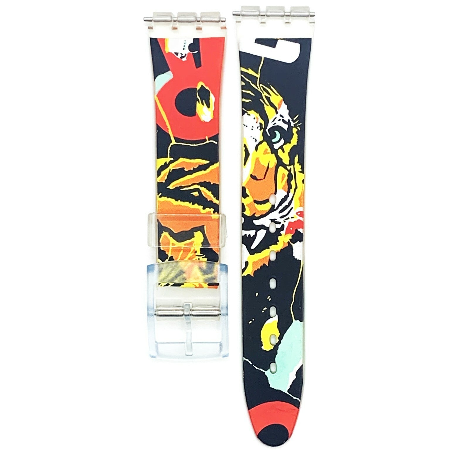 Swatch Watch Strap Replacement 17 MM PVC Multi-Color Modern Art Band