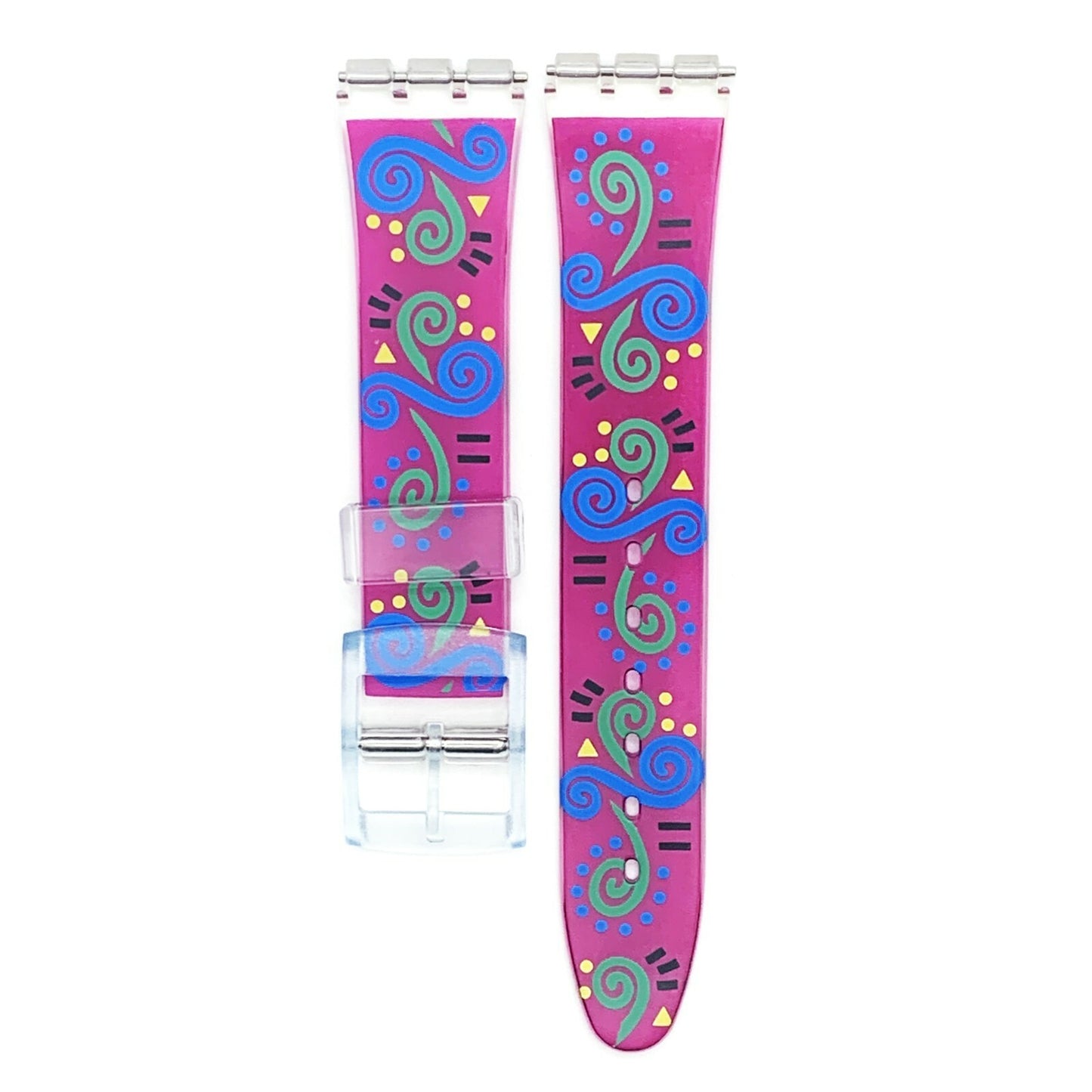 Swatch Watch Strap Replacement 17 MM PVC Multi-Color Modern Art Band