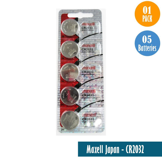 Maxell Japan - CR2032 Watch Batteries Single Pack of 5 Batteries