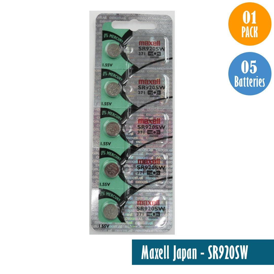 Maxell Japan - SR920SW (371) Watch Batteries Single Pack, 5 Batteries