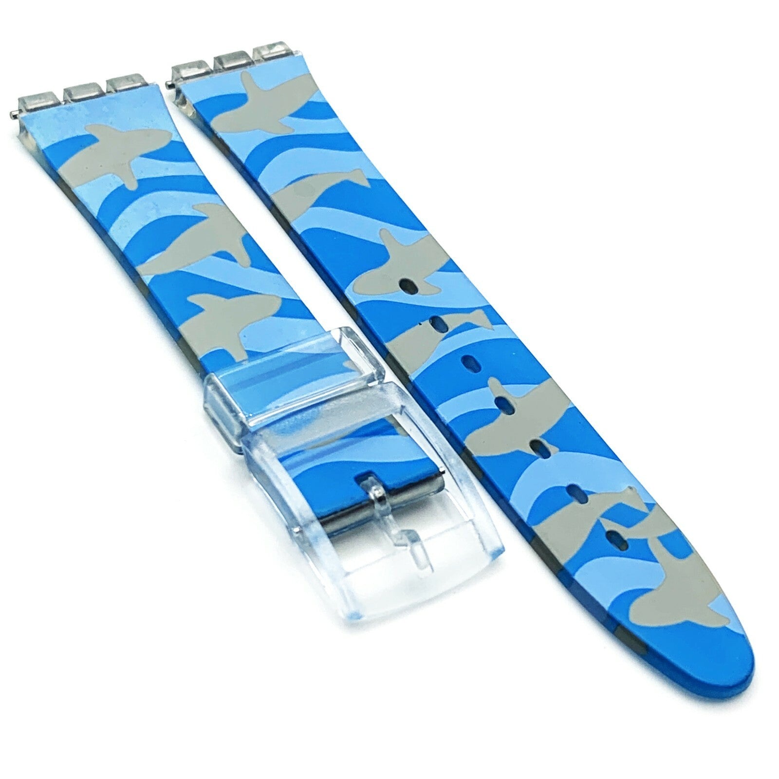 Swatch Watch Strap Replacement 17 MM PVC Multi-Color Modern Art Band