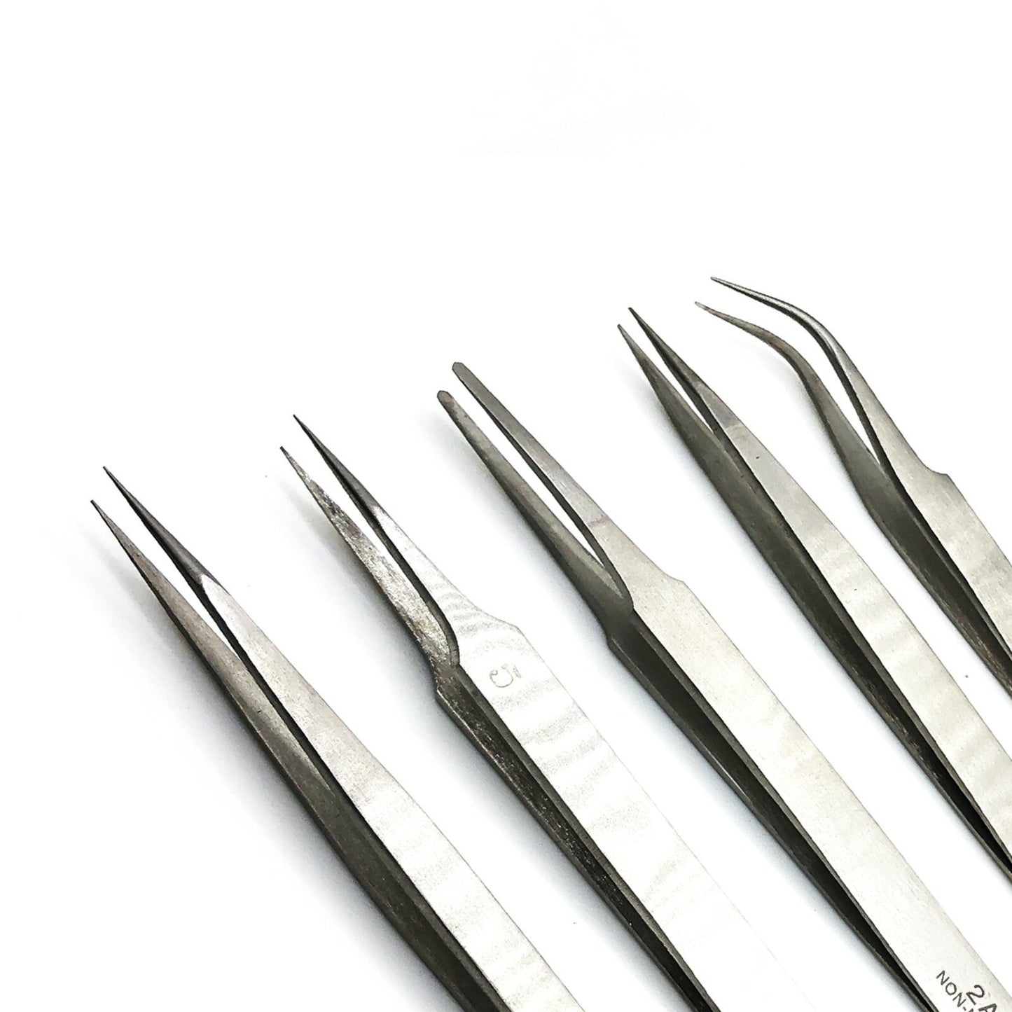 STAINLESS  STEEL TWEEZERS 5PCS SET