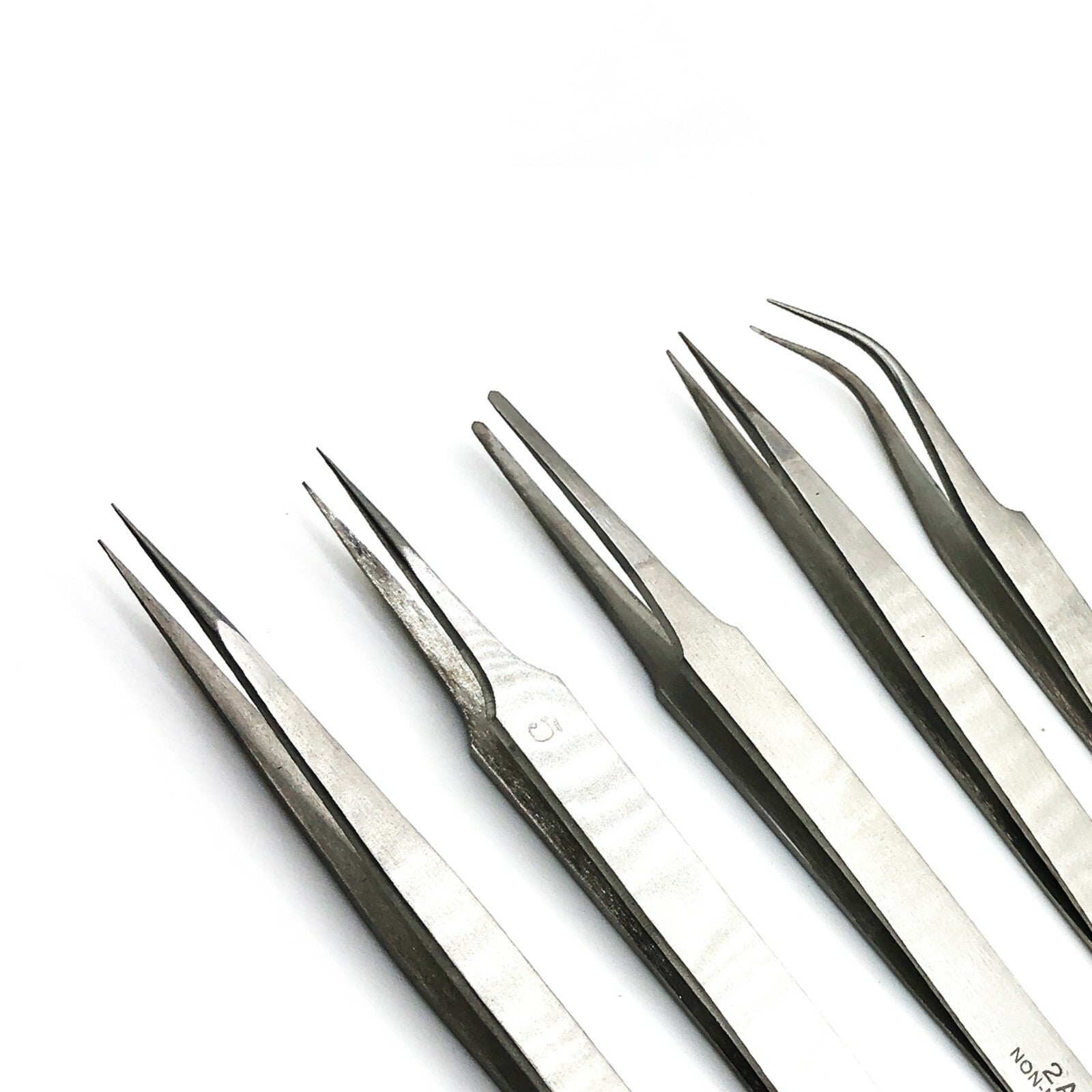 STAINLESS  STEEL TWEEZERS 5PCS SET