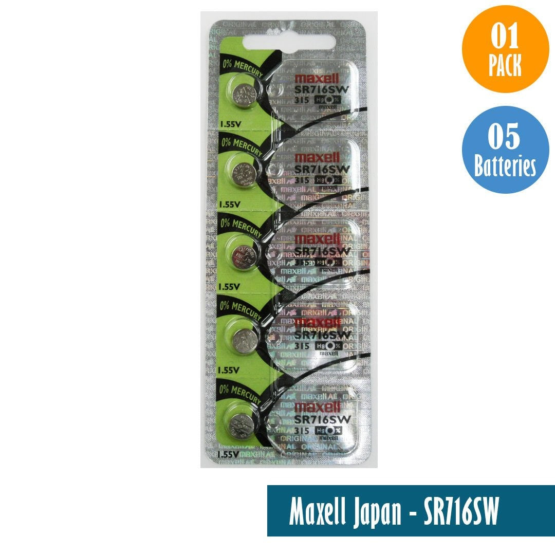 Maxell Japan - SR716SW (315) Watch Batteries Single Pack, 5 Batteries