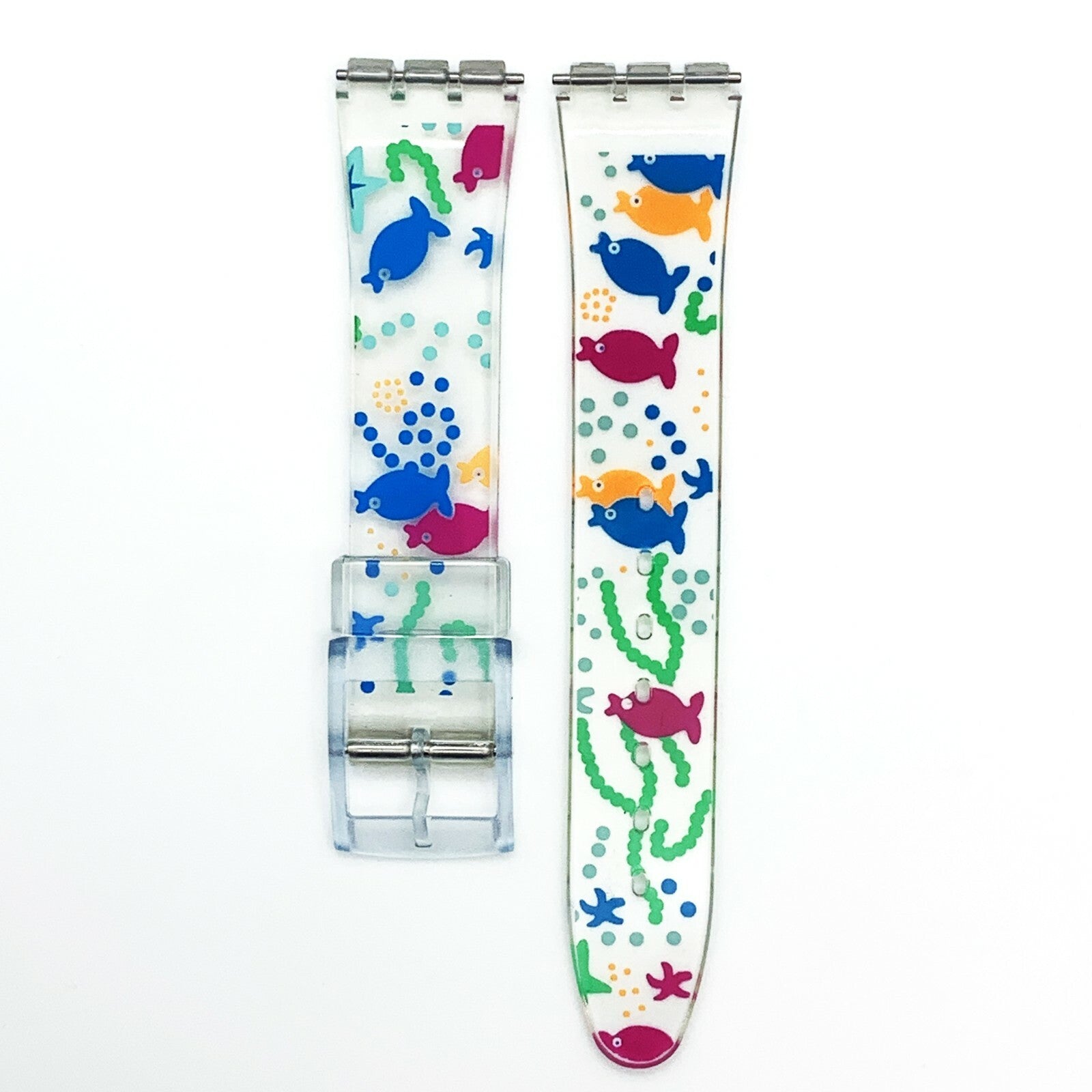 Swatch Watch Strap Replacement 17 MM PVC Multi-Color Modern Art Band