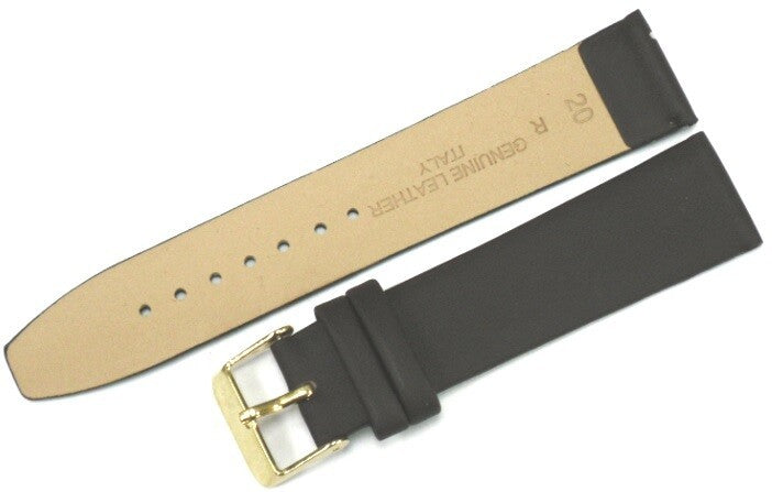 Lot of 6pcs.Watch Bands Dark Brown Genuine Leather Plain Flat 24mm(High Quality)