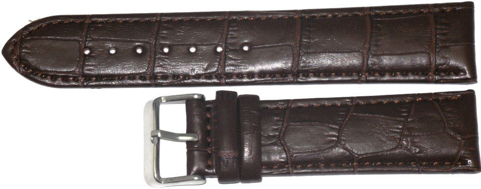 20 MM Genuine Leather Dark Brown Alligator Grains Watch Band Lot of 6 Bands