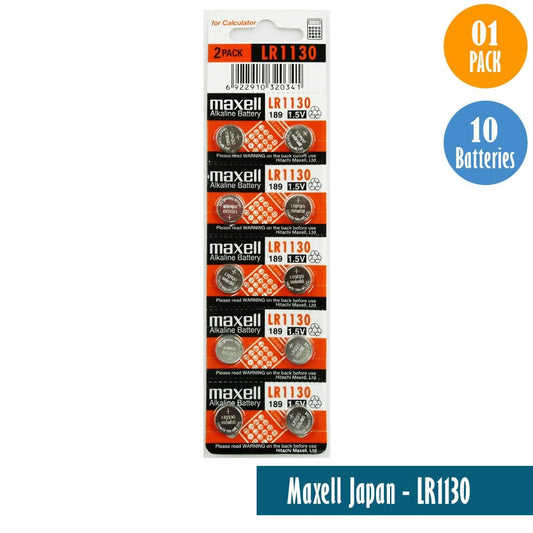 Maxell Japan - LR1130 (189) Watch Batteries Single Pack of 10 Batteries