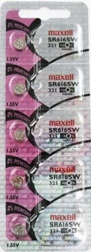 Maxell Japan - SR616SW (321) Watch Batteries Single Pack of 5 Batteries