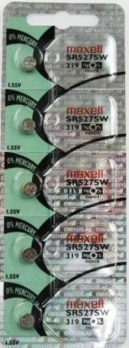 Maxell Japan - SR527SW (319) Watch Batteries Single Pack of 5 Batteries