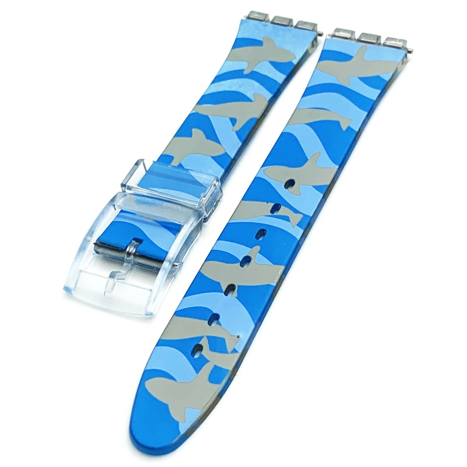 Swatch Watch Strap Replacement 17 MM PVC Multi-Color Modern Art Band