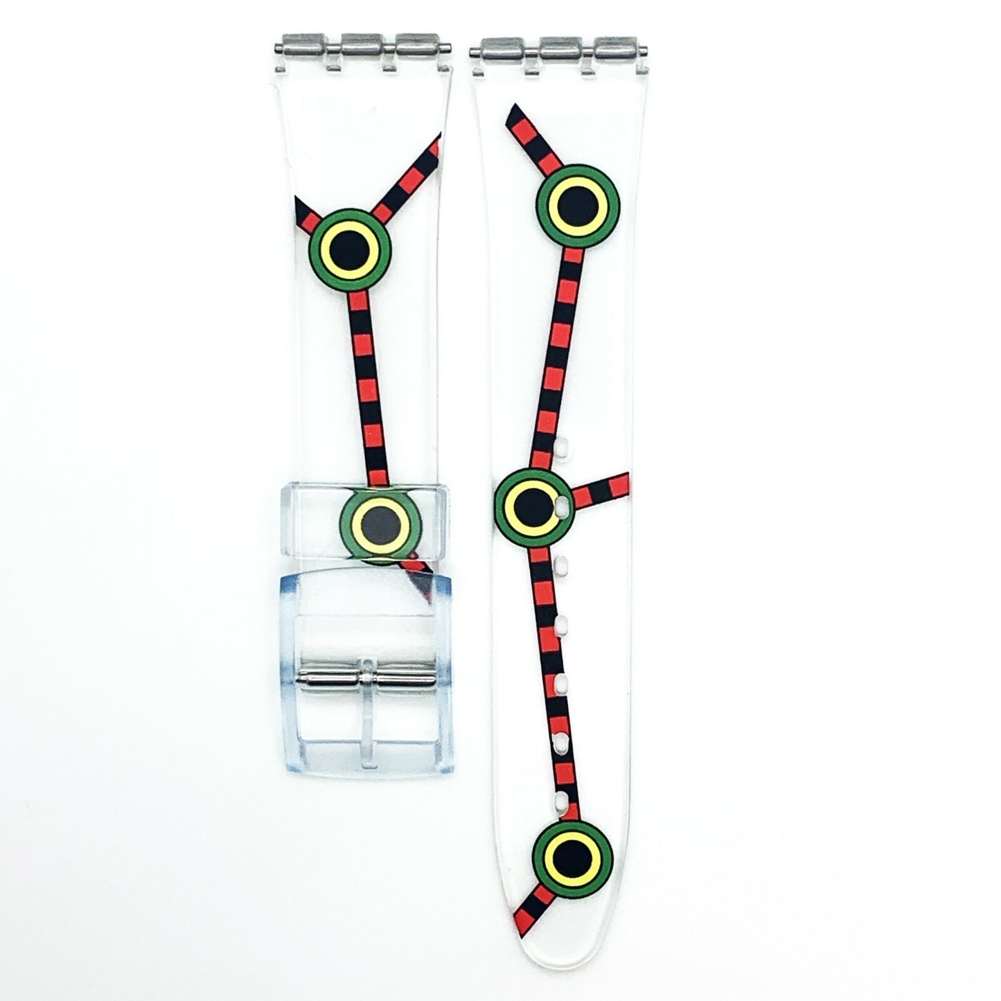 Swatch Watch Strap Replacement 17 MM PVC Multi-Color Modern Art Band