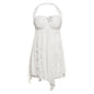 Ins Halter Neck Backless Dress Summer Sexy Printed Irregular Mesh Short Dresses For Evening Party Club Women's Clothing