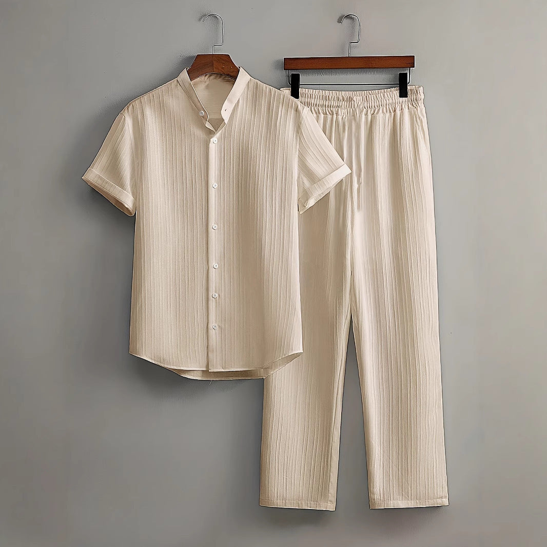 Men's Casual Multi-color Beach Short Sleeve Suit