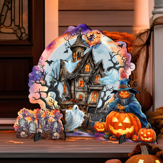 Halloween Haunted House Set of 3 Outdoor Décor Yard Décor by G. Debrekht - Halloween Décor - 8652824F-S3