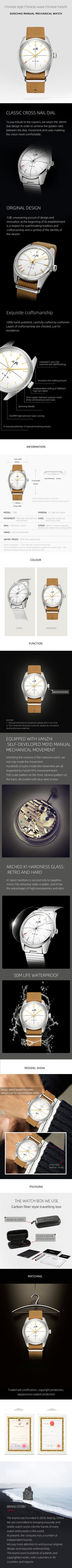 Merkur Watches Vintages CLASSIC CROSS LINE DIAL Original Design Handwind Mechanical Watch for Men Rose Gold Relogio Masculino