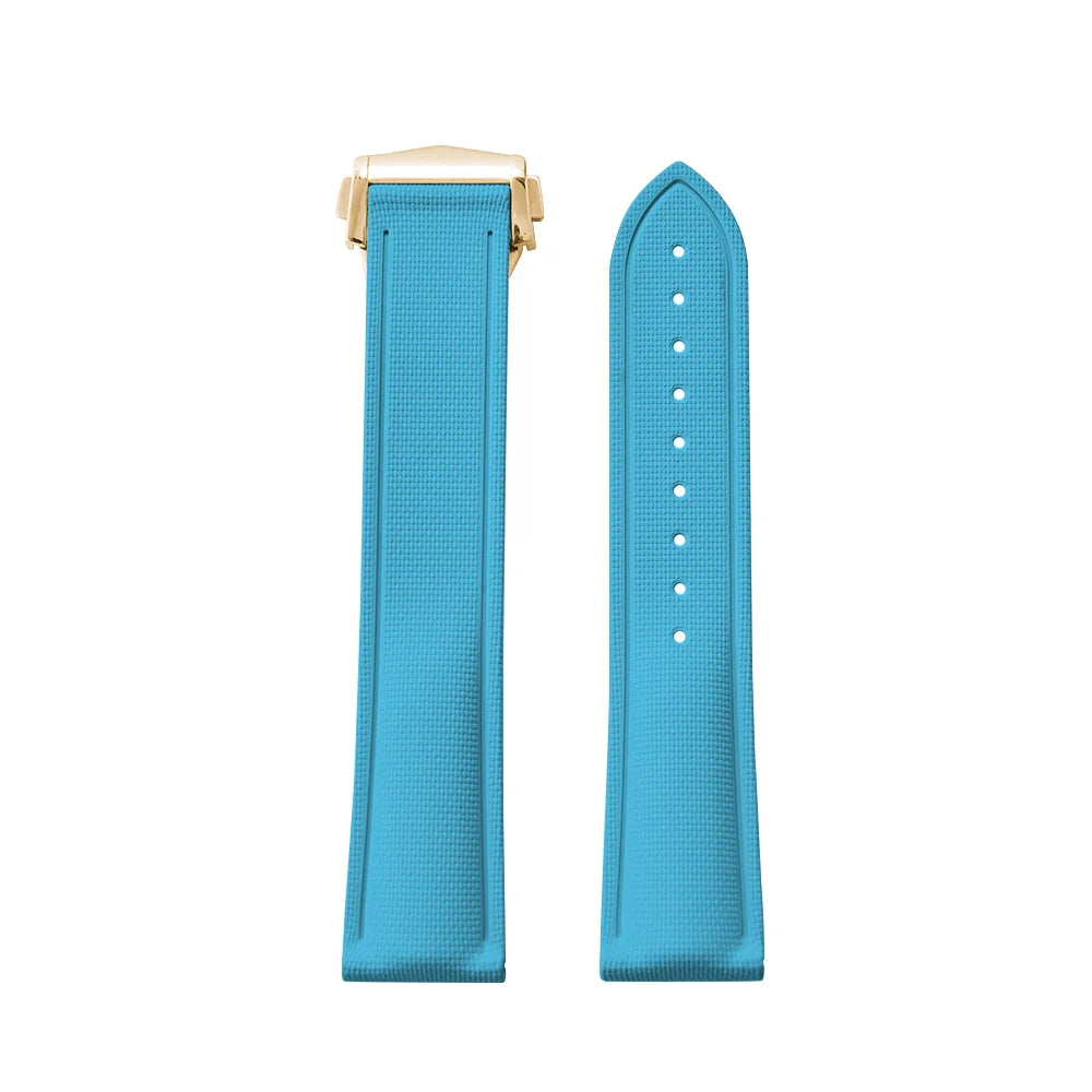 Premium Grade Soft FKM Rubber Watch Strap 20mm 21mm 22mm Perfect Fit Flat End Universal Quick Release Watch Strap